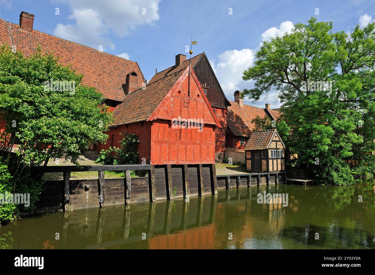 Den Gamle By (la città Vecchia), museo cittadino all'aperto con 75 edifici storici provenienti da 20 township in tutte le parti del paese, originariamente eretto nel mezzo Foto Stock