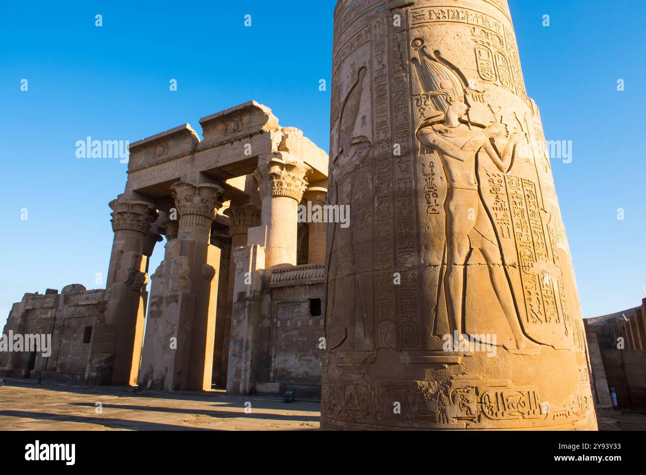 Tempio di Kom Ombo dedicato agli dei Sobek e Haroeris, Egitto, Nord Africa, Africa Foto Stock