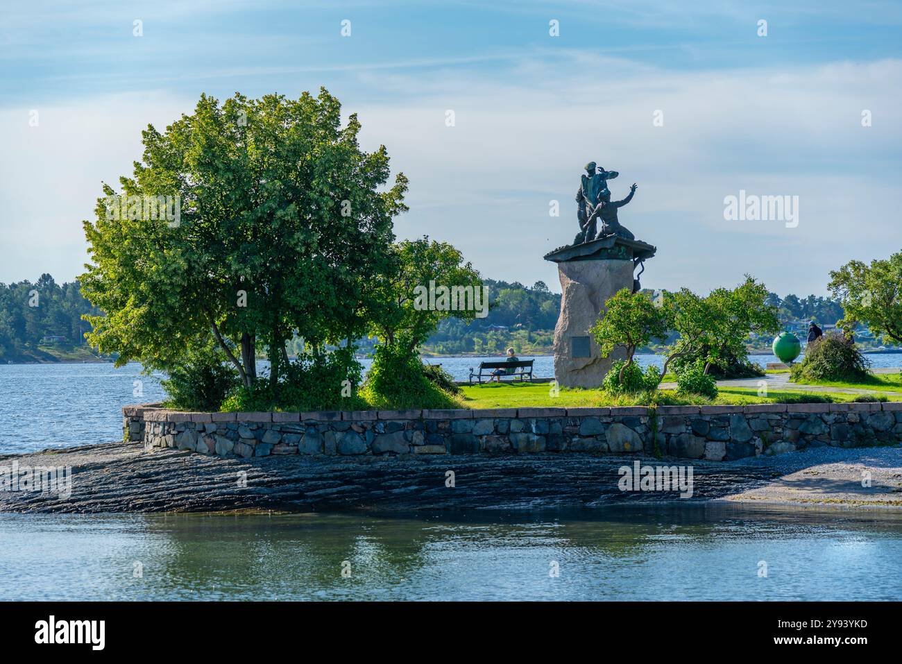 Vista del Memoriale della Marina di Bygdoy WW II dal Museo Fram, Bygdoynesveien, Oslo, Norvegia, Scandinavia, Europa Foto Stock