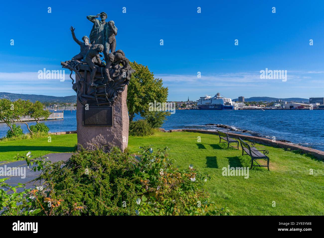 Vista del Memoriale della Marina di Bygdoy WW II presso il Museo Fram, Bygdoynesveien, Oslo, Norvegia, Scandinavia, Europa Foto Stock