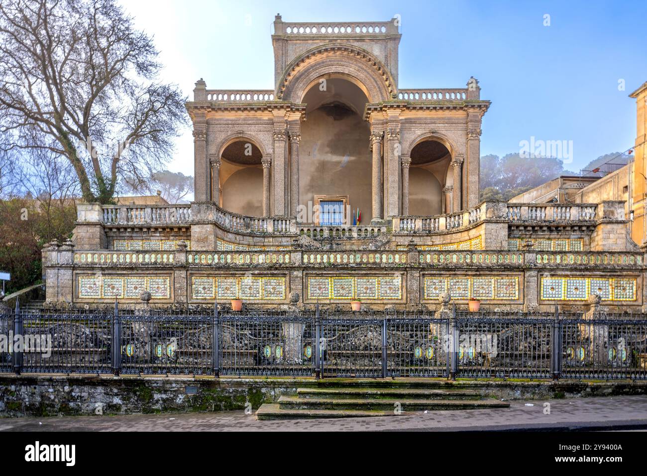 Museo delle Ceramiche, Caltagirone, Val di noto, Patrimonio dell'Umanità dell'UNESCO, Catania, Sicilia, Italia, Mediterraneo, Europa Foto Stock