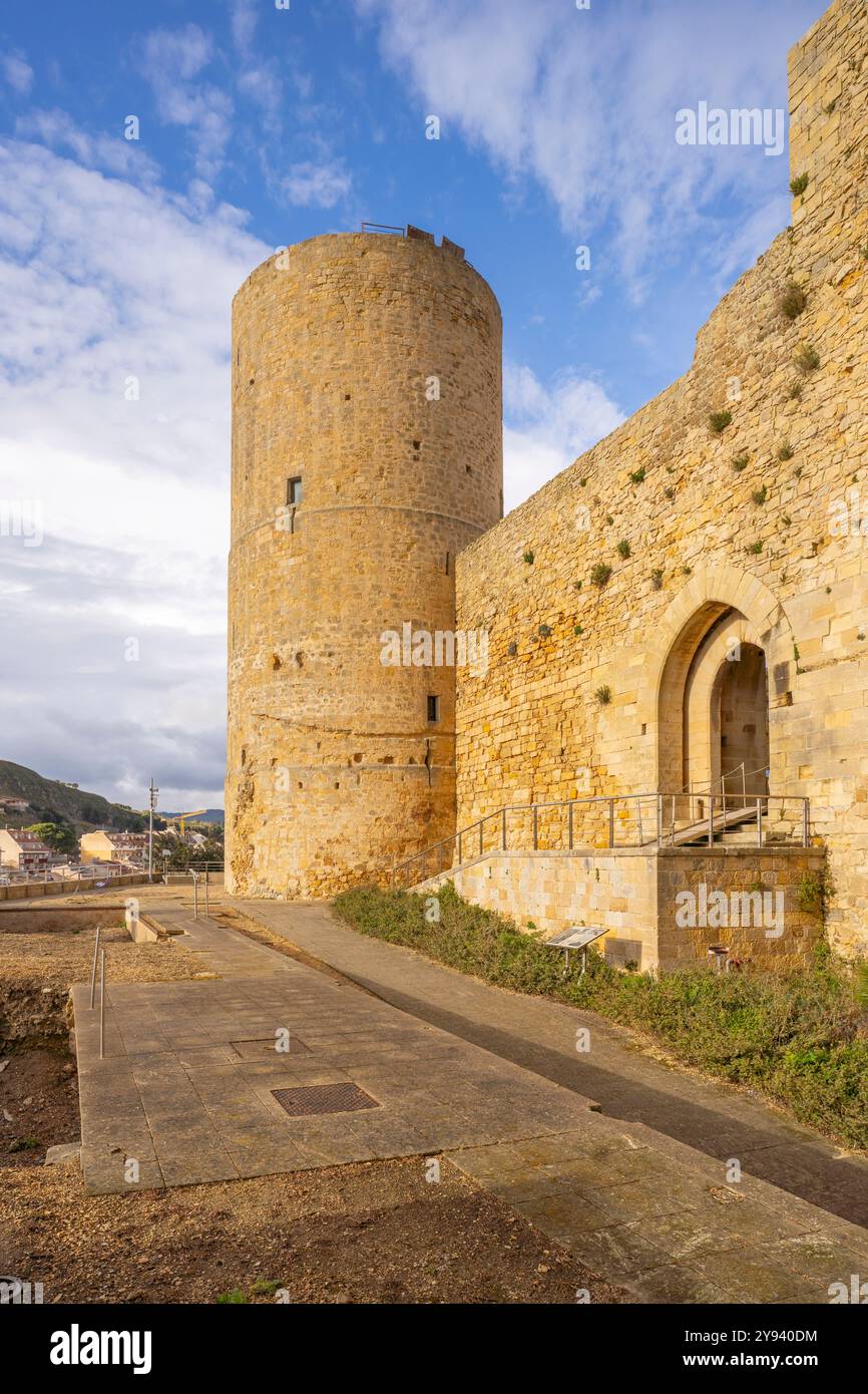 Castello normanno-svevo, Salemi, Trapani, Sicilia, Italia, Mediterraneo, Europa Foto Stock