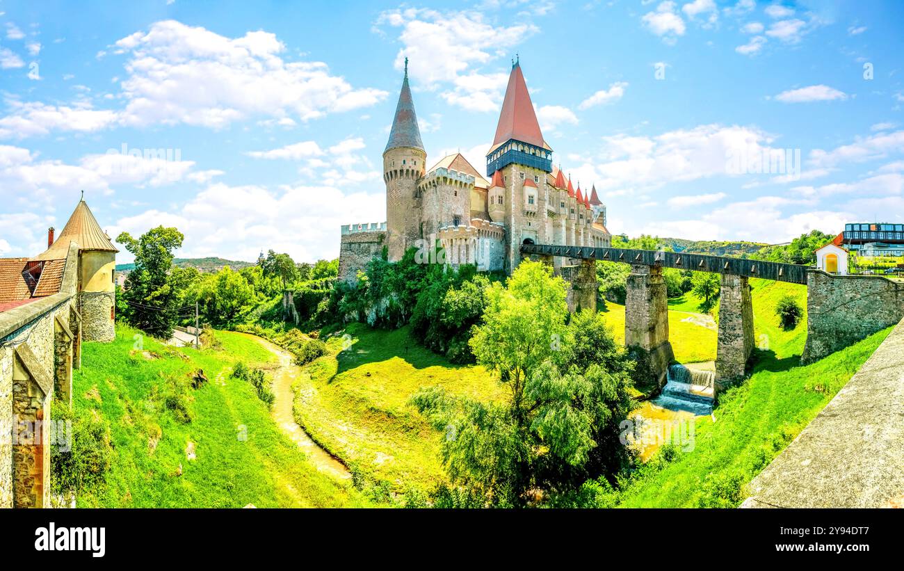 Castle, Hunedoara, mercato del ferro, Romania, Foto Stock