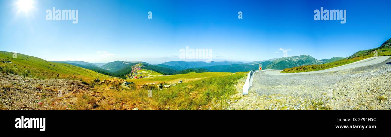 Transalpina, Săliște, Novaci, Sebes, strada panoramica, România Foto Stock