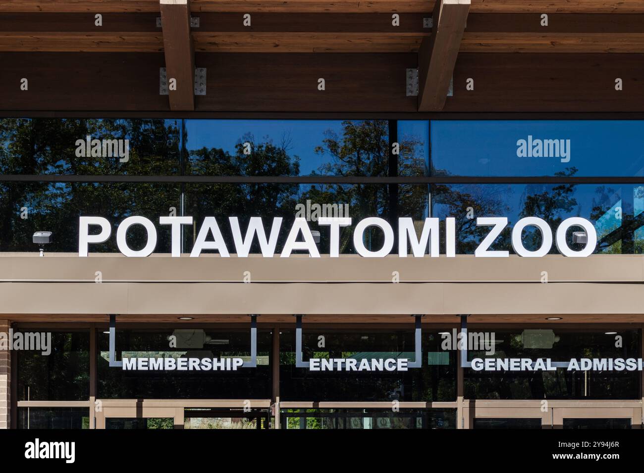 Ingresso allo zoo di Potawatomi a South Bend, negli Stati Uniti Foto Stock