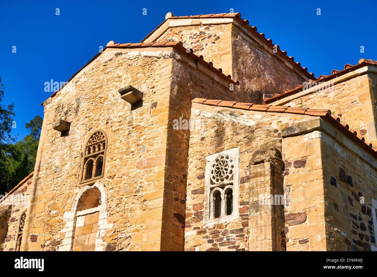 Chiesa di San Miguel de Lillo, Monte Naranco, Oviedo, Asturie, Spagna Foto Stock