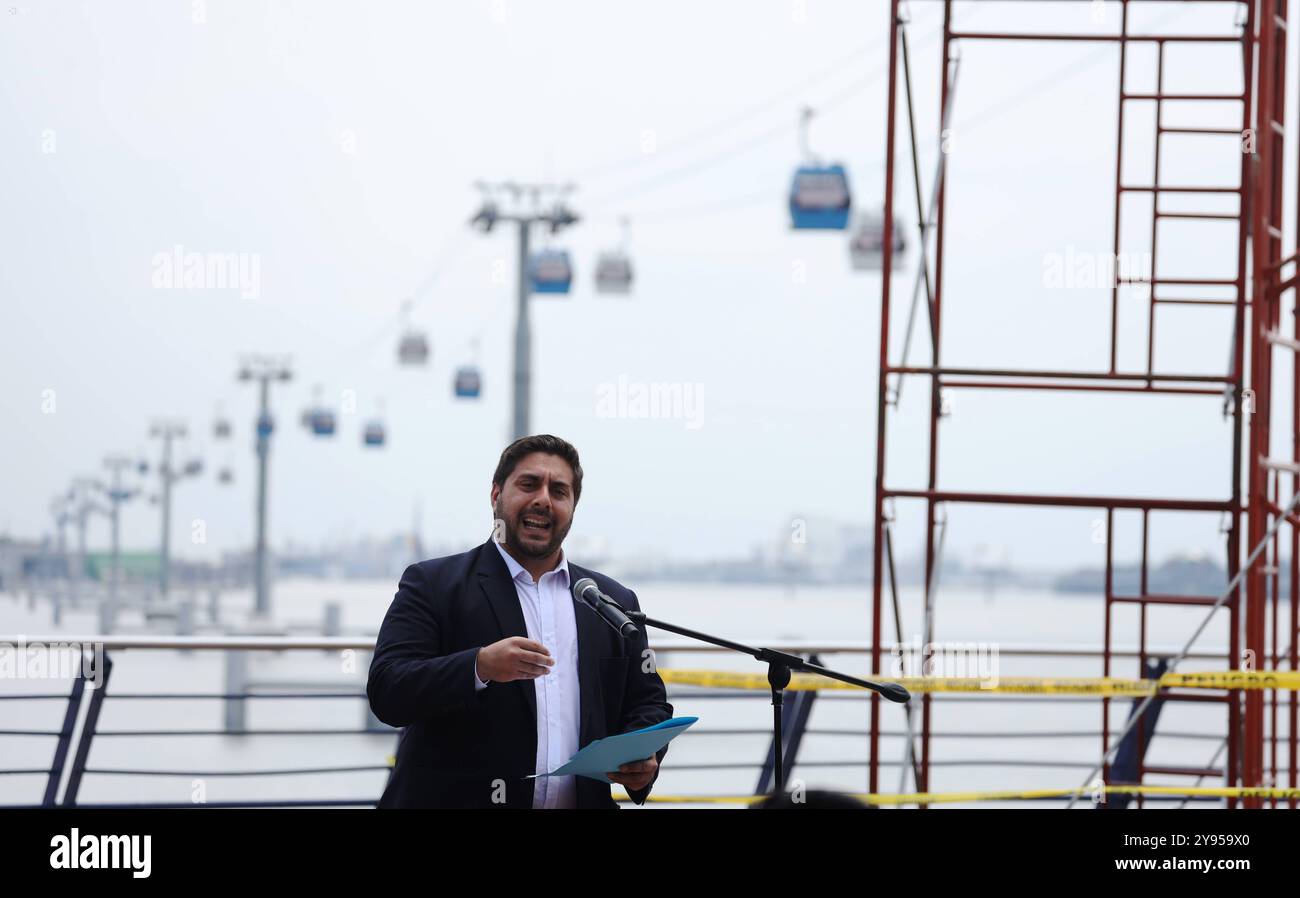 GYE OBRAS MAAC Guayaquil, martedì 8 ottobre 2024 il presidente Daniel Noboa non è andato al Museo di Antropologia e Arte Contemporanea, dove doveva visitare e verificare i progressi e il miglioramento delle infrastrutture, invece il ministro della Cultura Romina Munoz e il governatore Vicente Auad, erano presenti foto CÃ sar Munoz API Guayaquil Guayaquil Guayas Ecuador ACE GYE OBRASMAAC 5cbc xCÃ Foto Stock