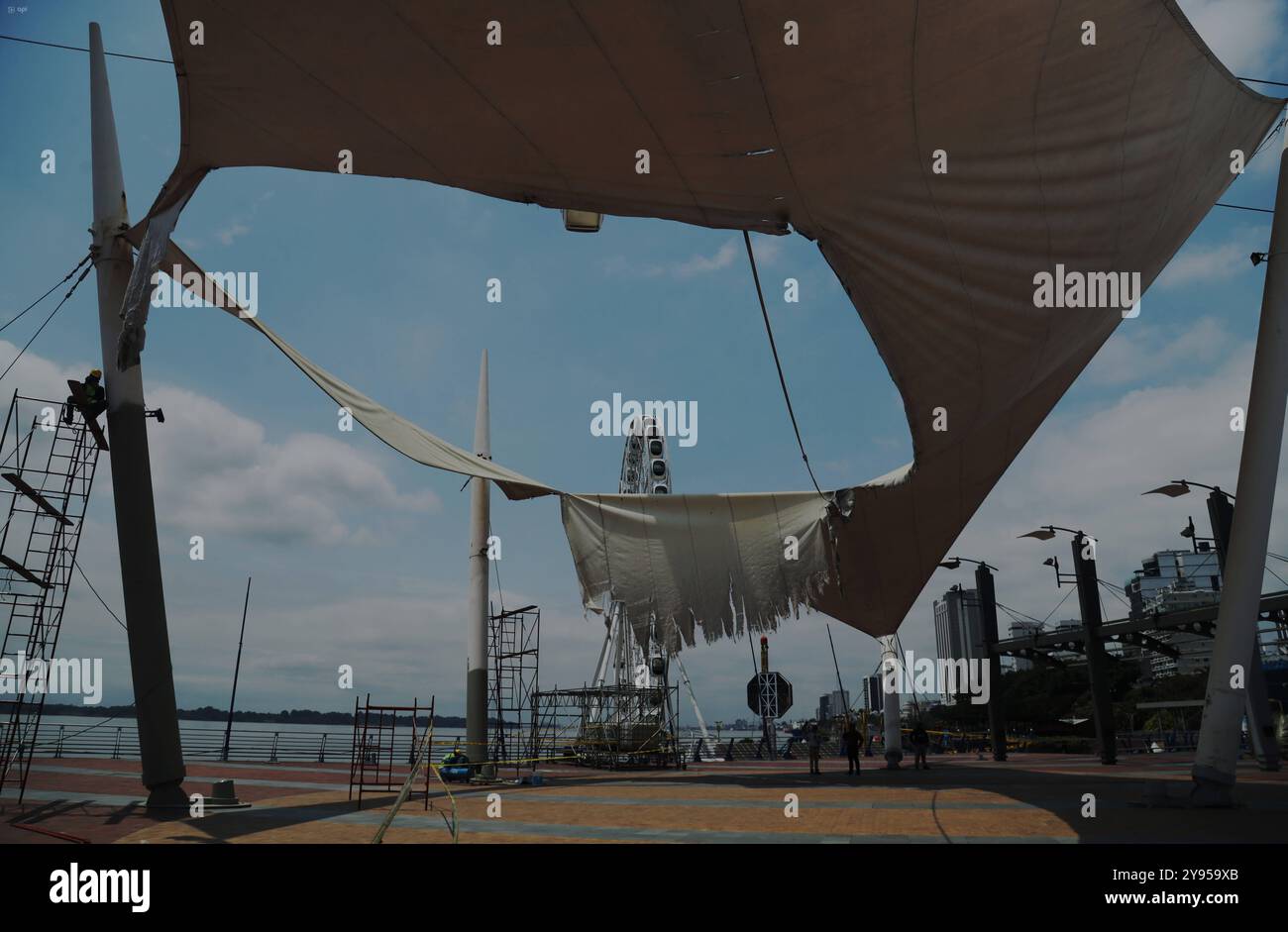 GYE OBRAS MAAC Guayaquil, martedì 8 ottobre 2024 il presidente Daniel Noboa non è andato al Museo di Antropologia e Arte Contemporanea, dove doveva visitare e verificare i progressi e il miglioramento delle infrastrutture, invece il ministro della Cultura Romina Munoz e il governatore Vicente Auad, erano presenti foto CÃ sar Munoz API Guayaquil Guayaquil Guayas Ecuador ACE GYE OBRASMAAC e9cb9cb9c xCÃ Foto Stock