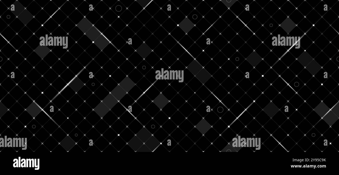 Griglia rombo interfaccia futuristica HUD VR. La navicella spaziale è in grado di visualizzare linee e punti senza cuciture. Mesh a croce quadrata della schermata dell'interfaccia utente digitale. Sfondo rombo visore hi-tech GUI. Cruscotto FUI Sci Fi eps Illustrazione Vettoriale