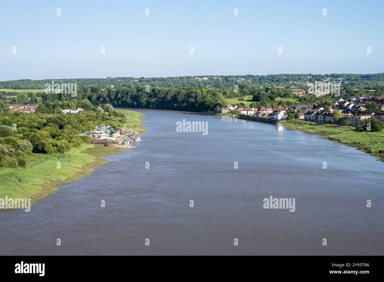 Il villaggio di Pill nel Somerset settentrionale, sulle rive dell'estuario del fiume Avon. Foto Stock