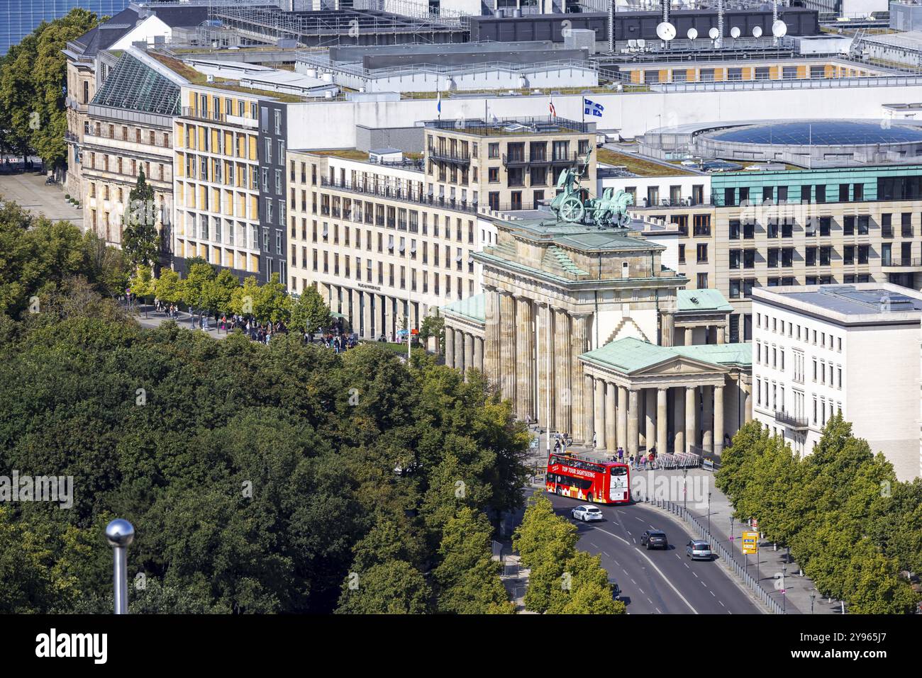 Brandeburgo, Tor. Vista dal punto panoramico Kollhoff-Tower a Potsdamer Platz, vista della città. Berlino, Germania, Europa Foto Stock