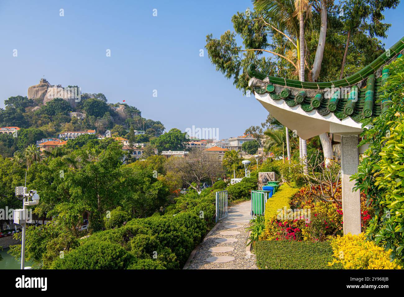 Giardino Shuzhuang sull'isola di Gulangyu, Fujian, Cina, copia spazio per il testo Foto Stock