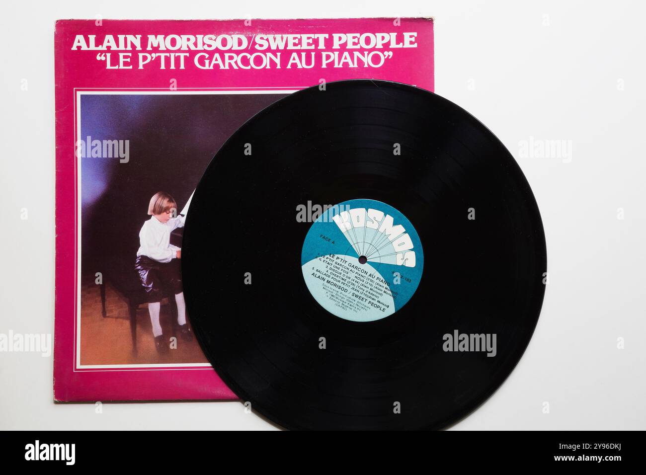 Alain Morisod / Sweet People le P'tit Garcon au piano 33 1/3 giri copertina album Long Play e registrazione in vinile. Foto Stock