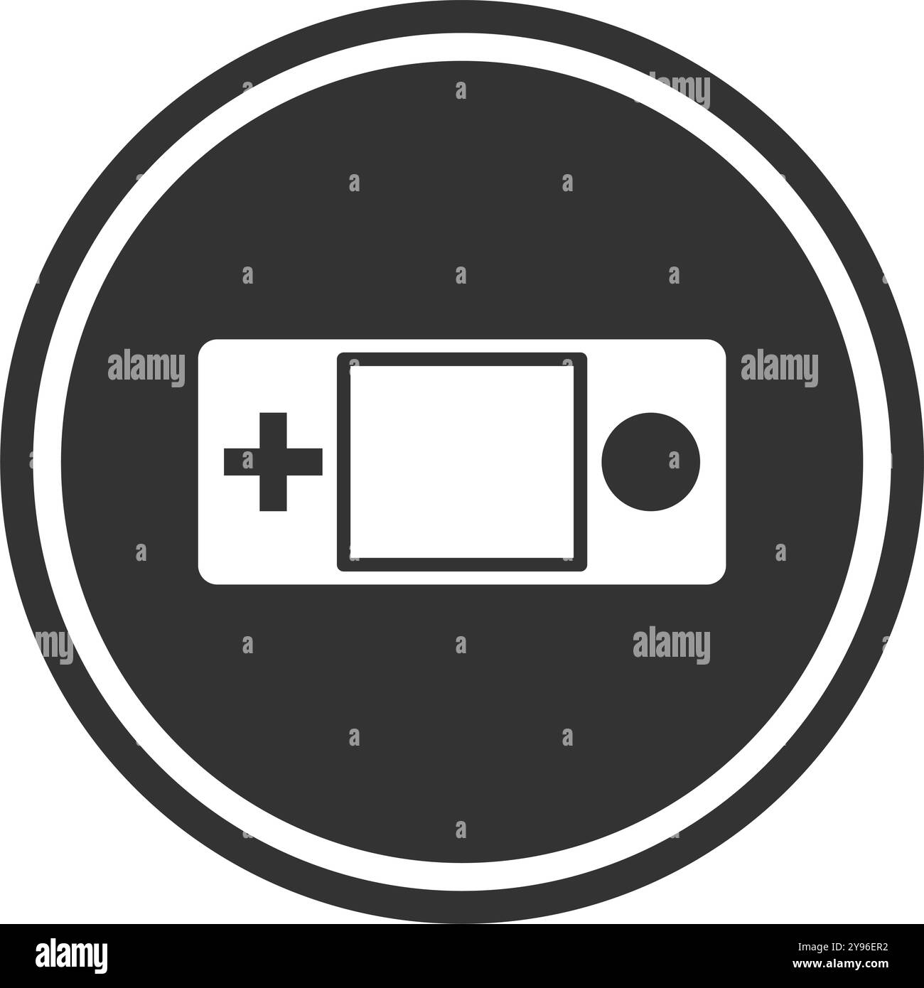 Icona monocromatica con videogioco portatile. Illustrazione Vettoriale