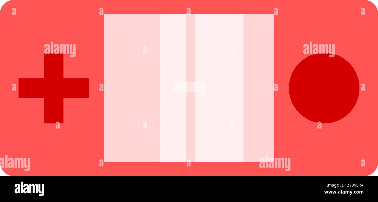 Videogioco rosso. Videogioco portatile rosso. Illustrazione Vettoriale