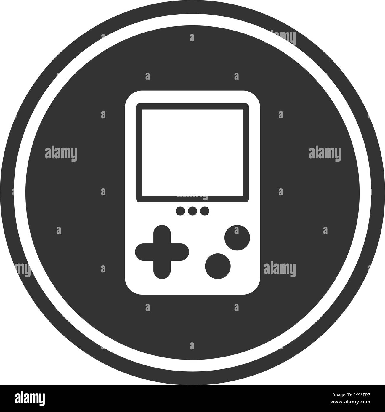 Icona minimalista con videogiochi portatili. Illustrazione Vettoriale