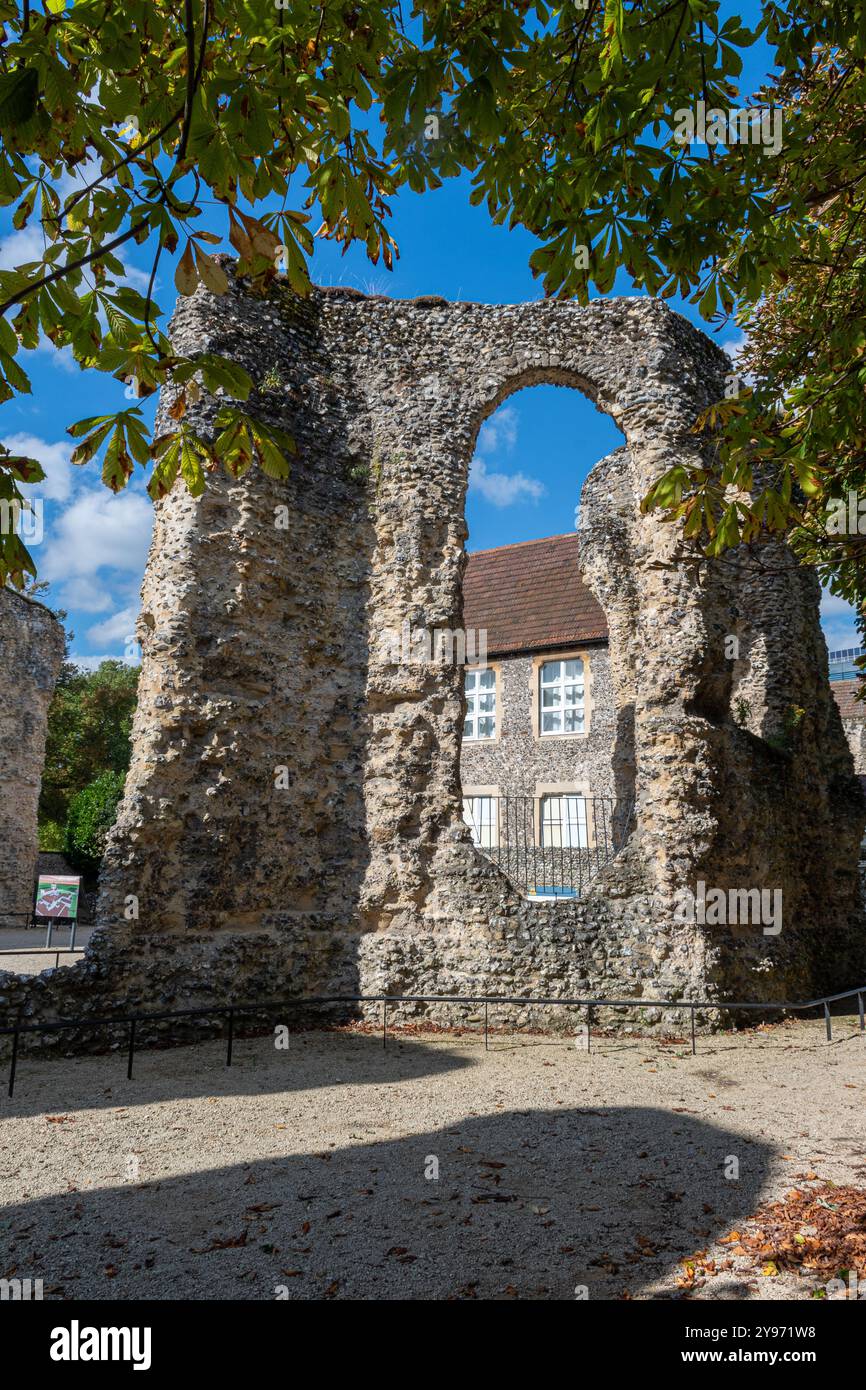 Reading Abbey Roads, Reading, Berkshire, Inghilterra, Regno Unito. Abbazia in rovina fondata da Enrico i nel 1121 Foto Stock