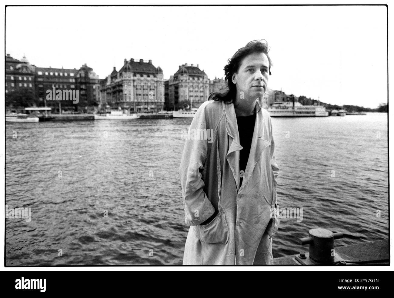 Jim Kerr, cantante britannico, fondatore della band Simple Minds a Stoccolma, Svezia, 18 maggio 1987. Foto: Gunnar Bergkrantz/Aftonbladet/TT codice 2723 Foto Stock