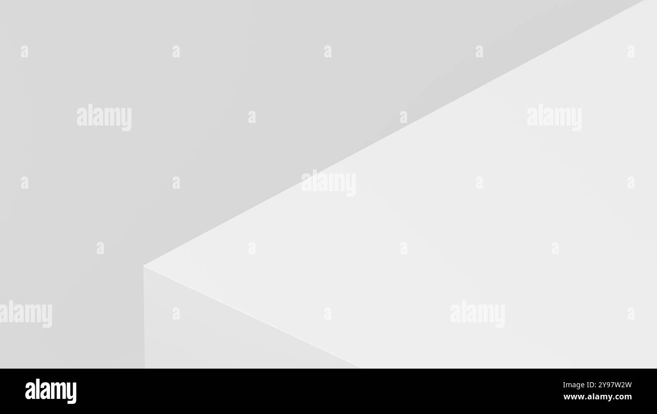 Display del prodotto. Piedini di visualizzazione. In piedi. Colore bianco. Vuoto. Primo piano. illustrazione 3d. Foto Stock