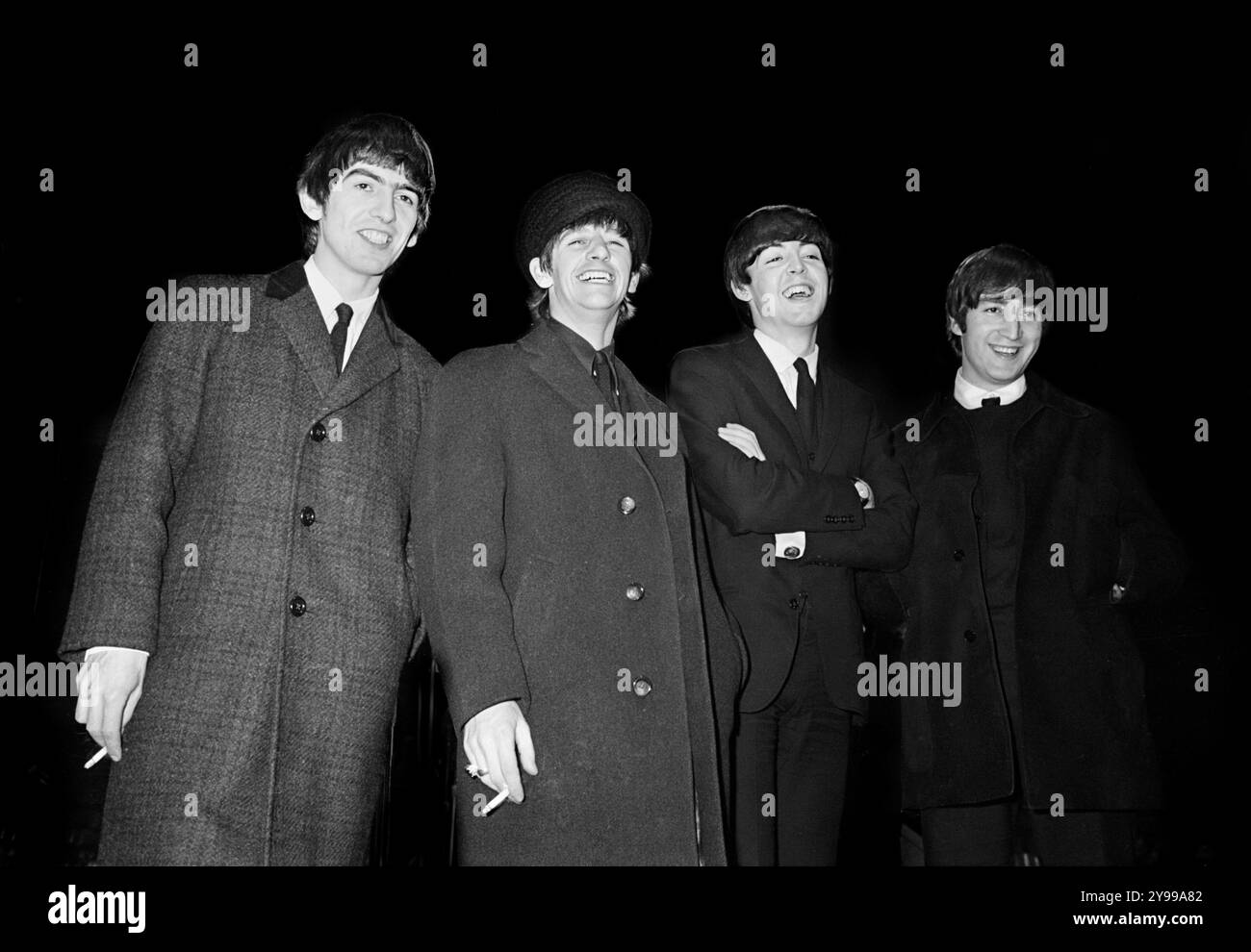 I Beatles. Ritratto del gruppo rock britannico nel 1964 di Marion S Trikosko. Da sinistra a destra, George Harrison, Ringo Starr, Paul McCartney, John Lennon. Foto Stock