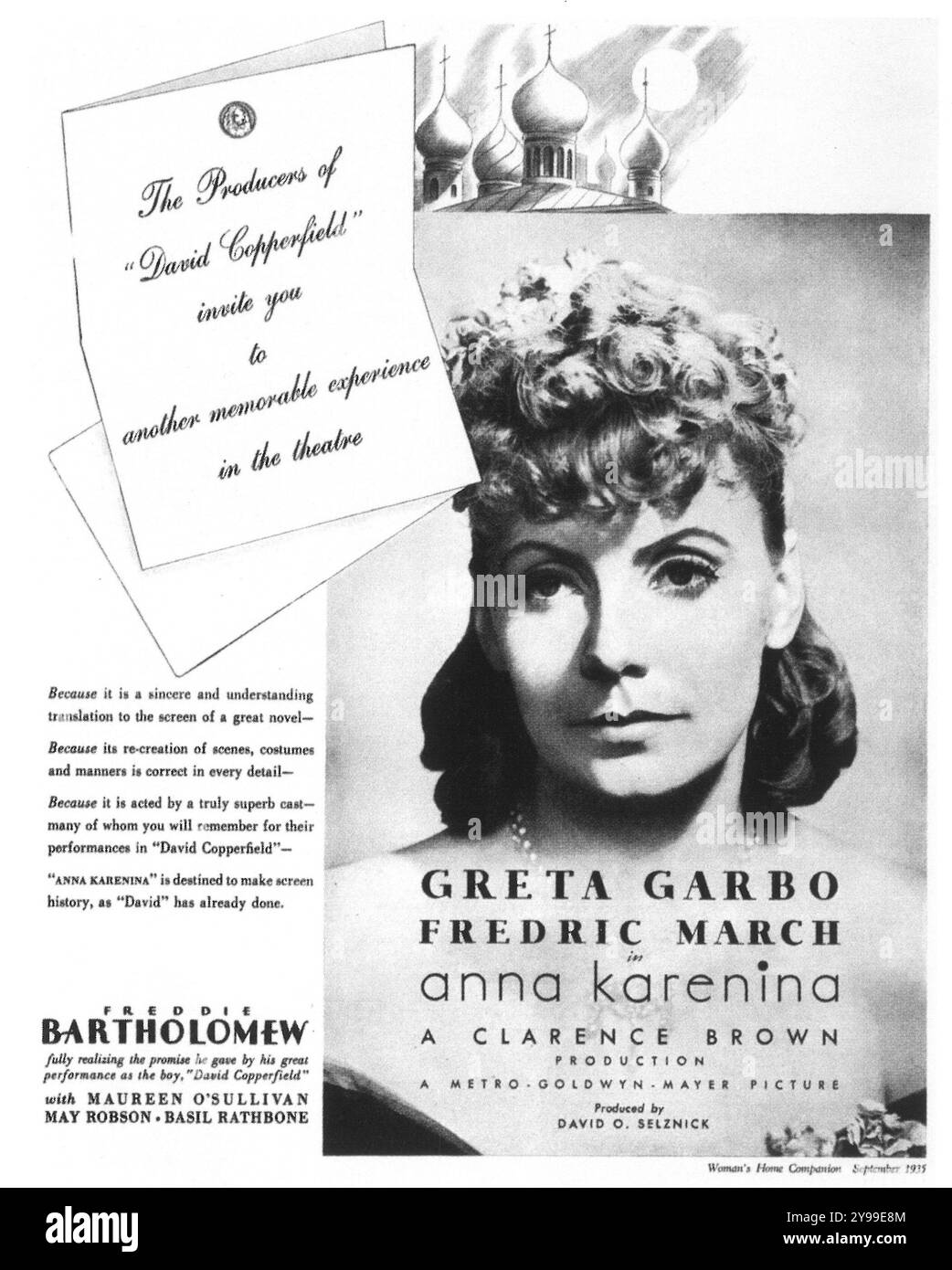 Anna Karenina, adattamento cinematografico del 1935 della MGM del romanzo di Leo Tolstoy del 1877. Dir Clarence Brown.; con Greta Garbo, Fredric March Foto Stock