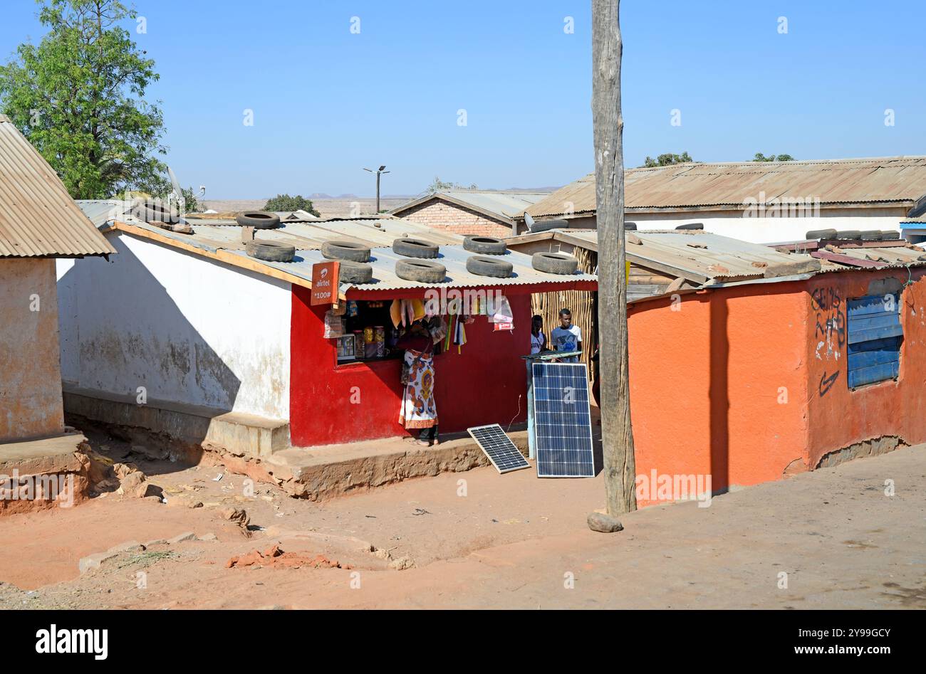 La città di Ilakaka. Regione di Ihorombe, Madagascar. Foto Stock