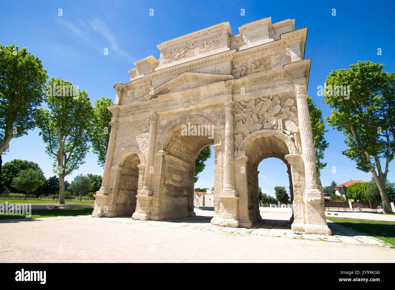 Arco trionfale di Orange nel sud della Francia Foto Stock