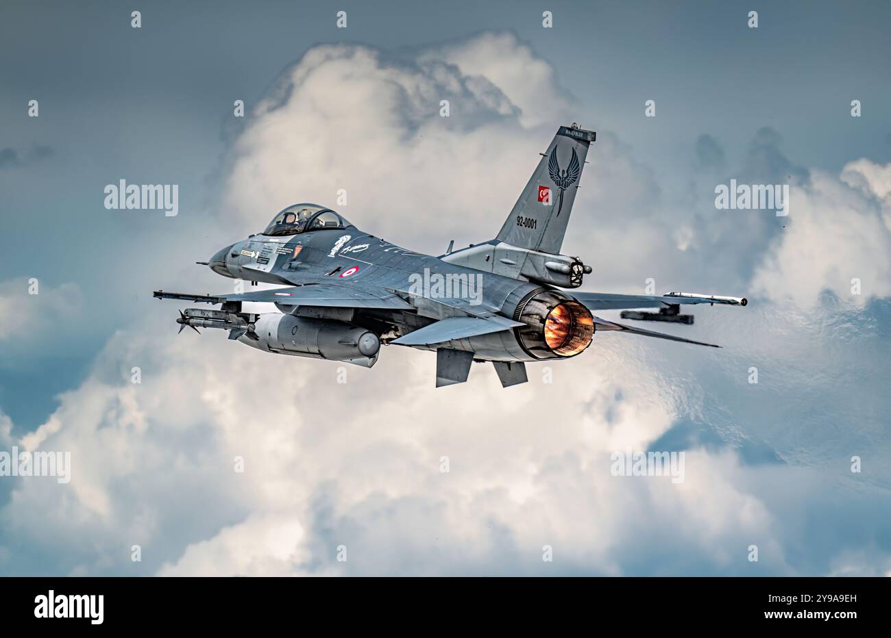 Konya, Turchia - 05 09 2023: Anatolian Eagle Air Force Exercise 2023 Soloturk F16 posizione di decollo dei caccia in Turchia Foto Stock