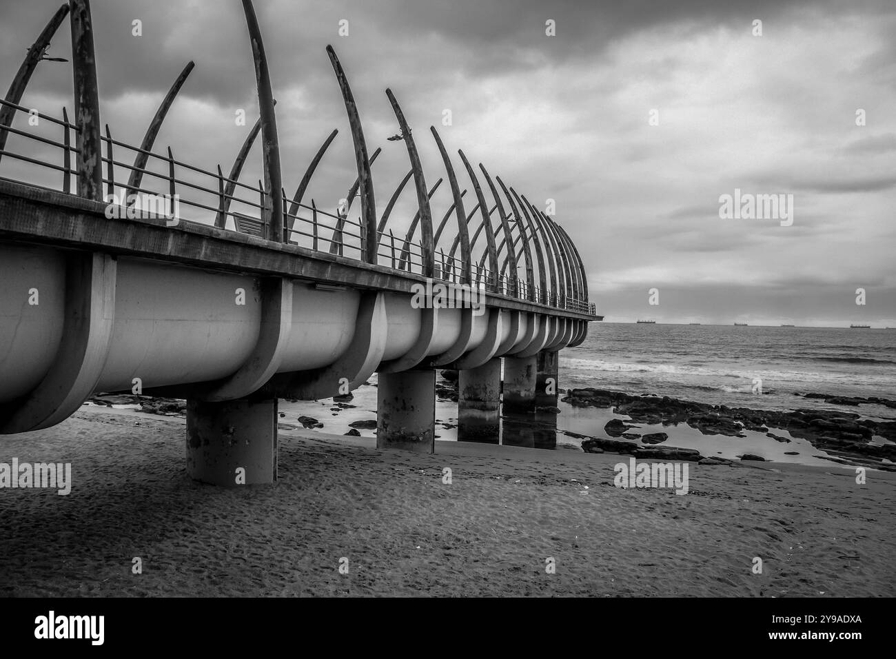 Umhlanga Whalebone molo stagcape in Umhlanga rocce Durban nord Foto Stock
