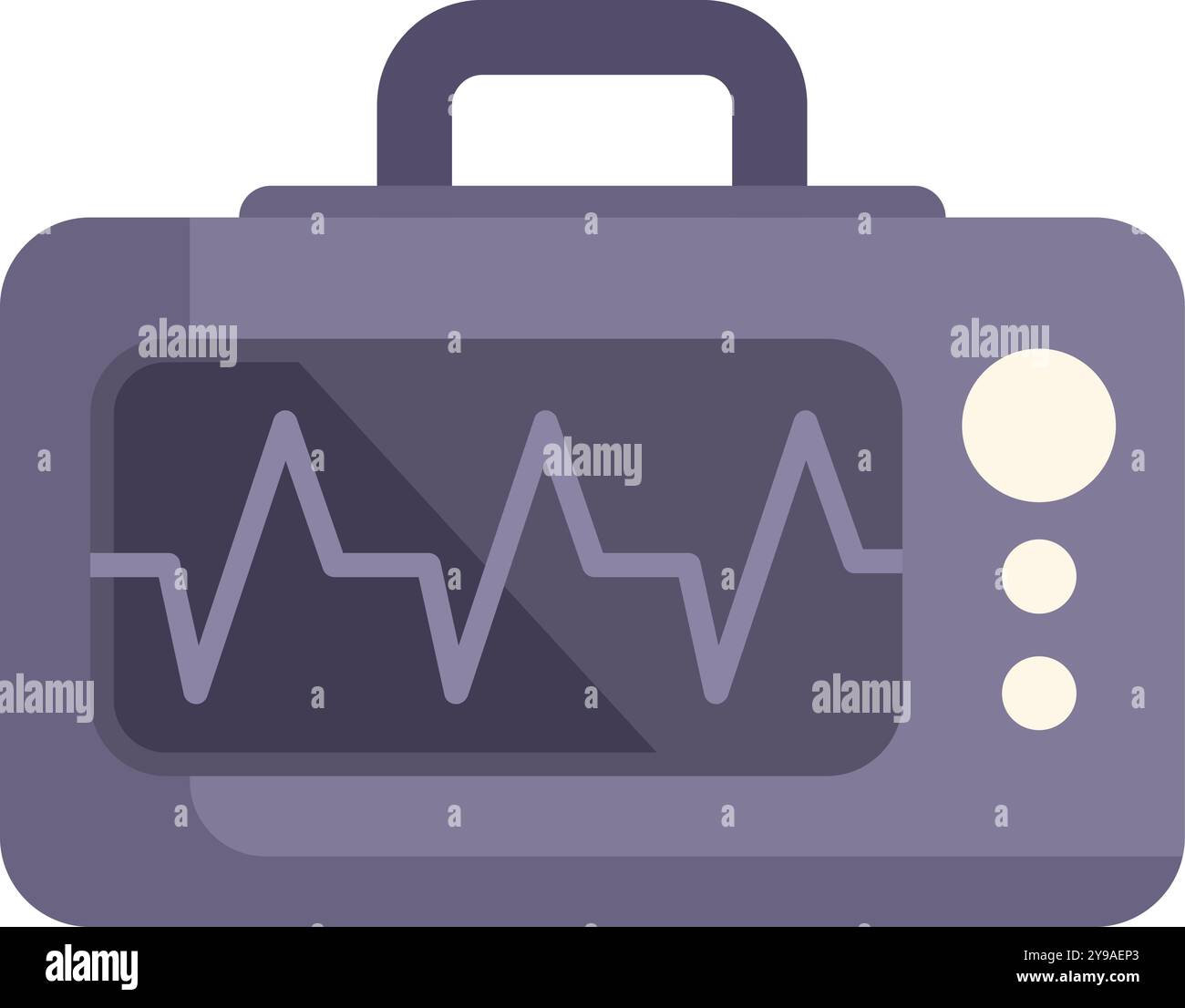 Dispositivo medico portatile che mostra il battito cardiaco sullo schermo, apparecchiatura essenziale per il monitoraggio dei segni vitali Illustrazione Vettoriale