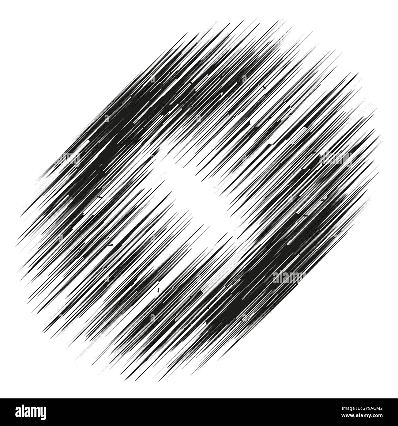 Striature circolari astratte. Semplice forma vettoriale. Design delle linee di movimento. Pattern dinamico nero. Illustrazione Vettoriale