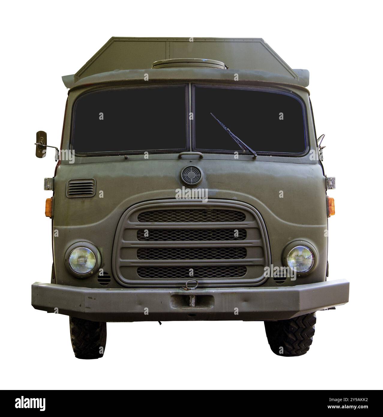 Camion dell'esercito d'epoca isolato con Clipping Path Foto Stock