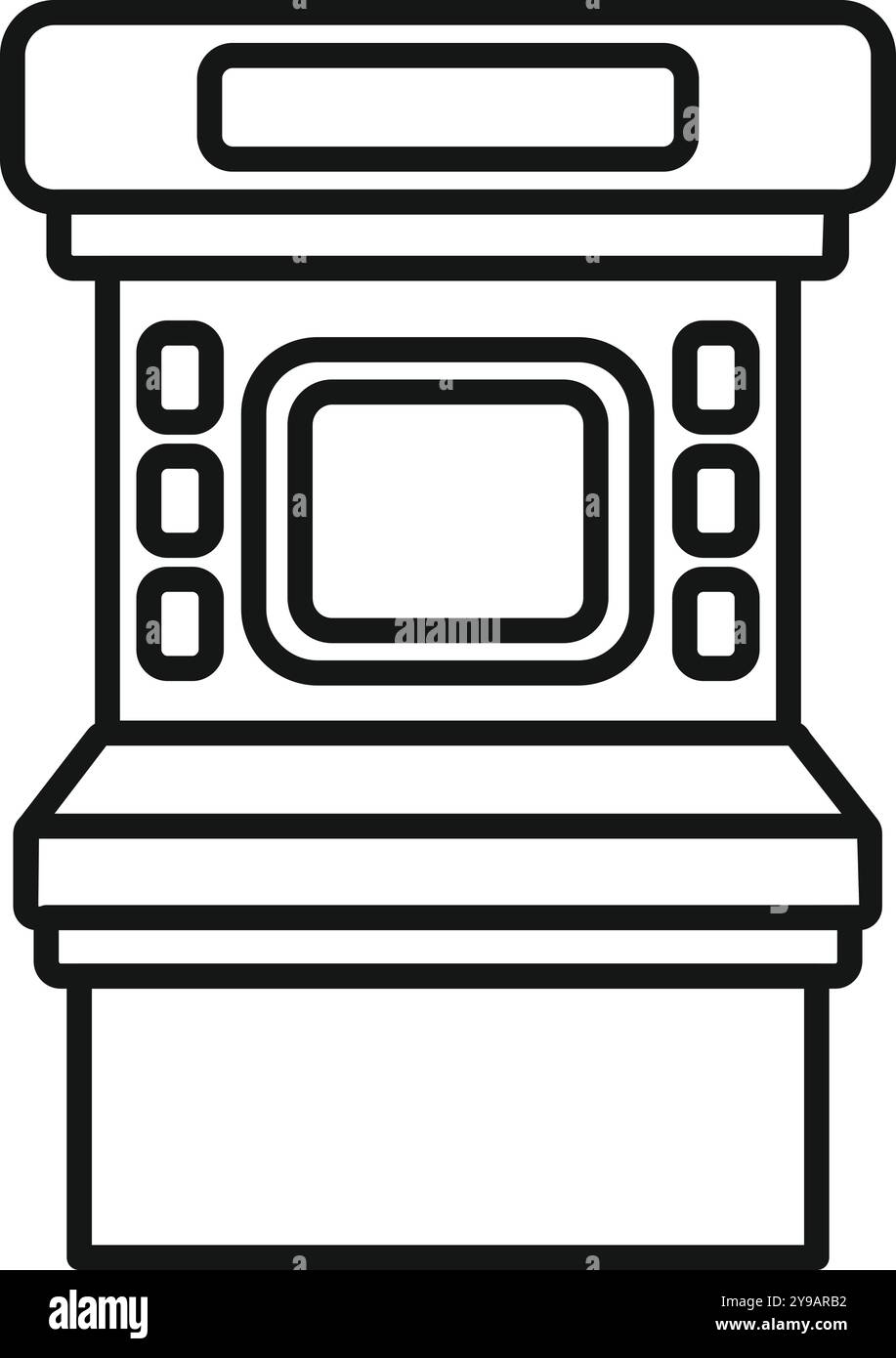 Il terminale ATM consente transazioni finanziarie sicure, fornendo un comodo accesso a contanti e servizi bancari Illustrazione Vettoriale