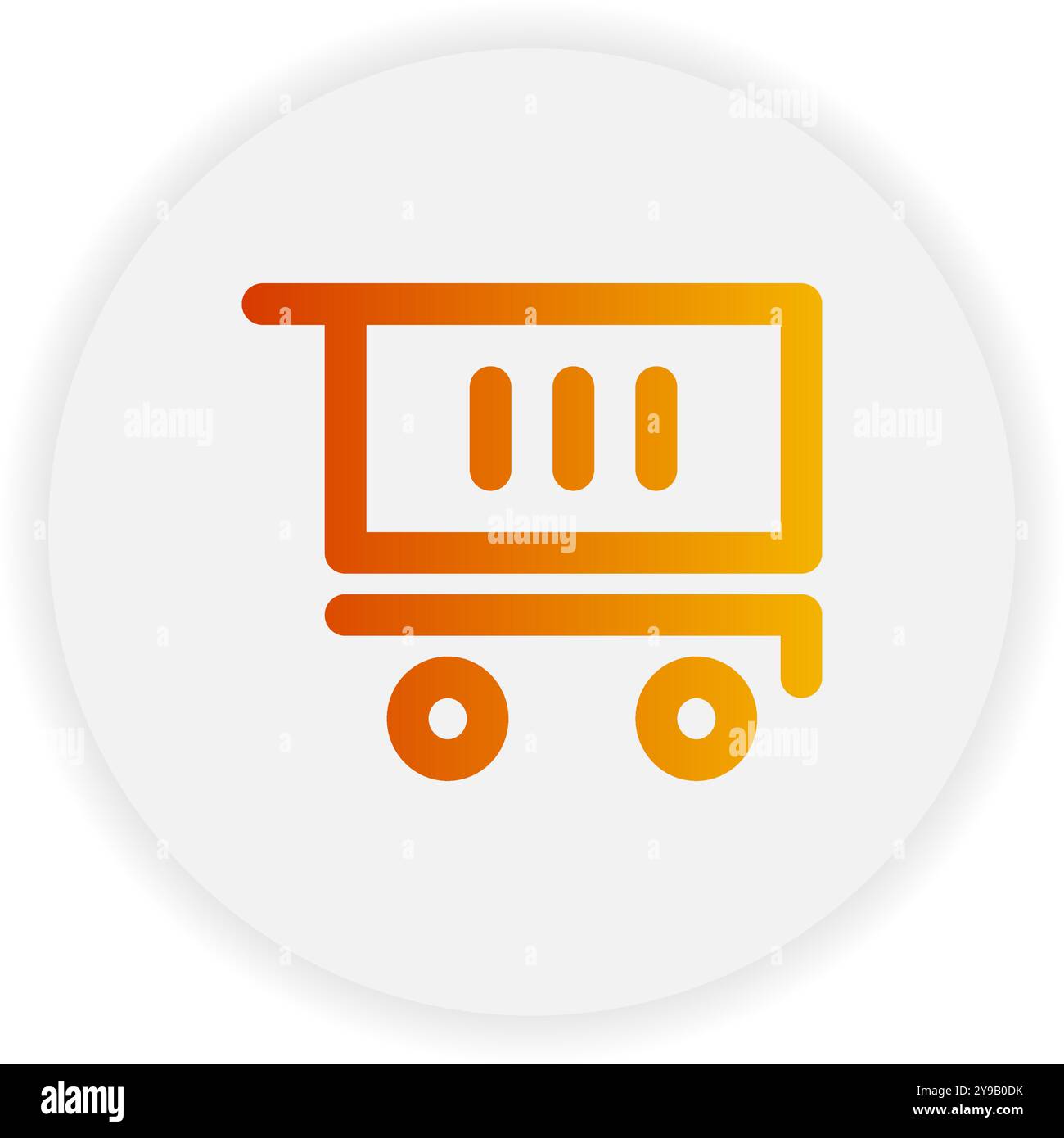 Icona del contorno del carrello vuoto. con colore sfumato adatto per icone di e-commerce, business e interfaccia Illustrazione Vettoriale