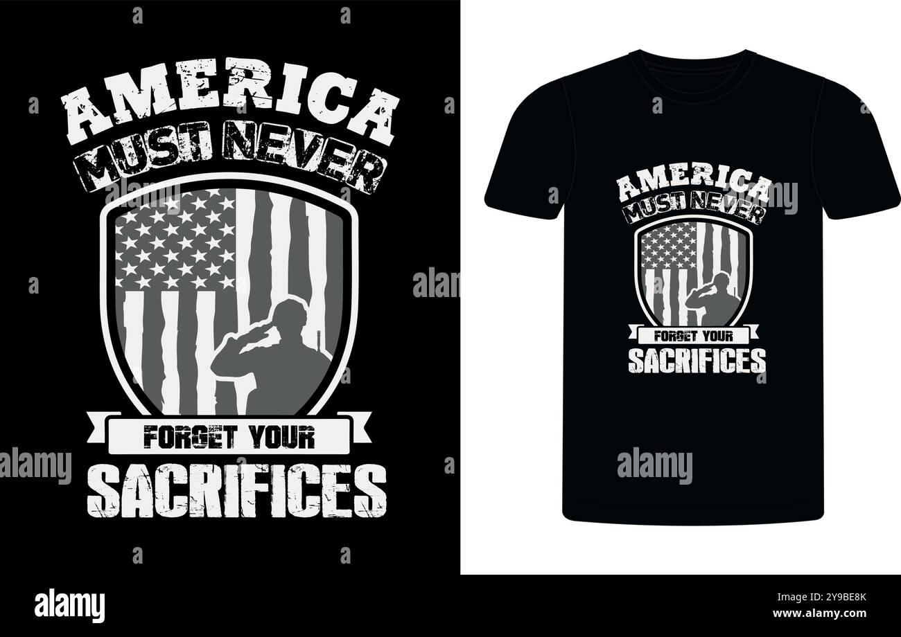 Maglietta tipografica dei veterani americani. Citazione motivazionale con T-shirt text VETERANA. T-shirt di alta qualità pronta per la stampa, T-shirt veterano vettoriale Illustrazione Vettoriale