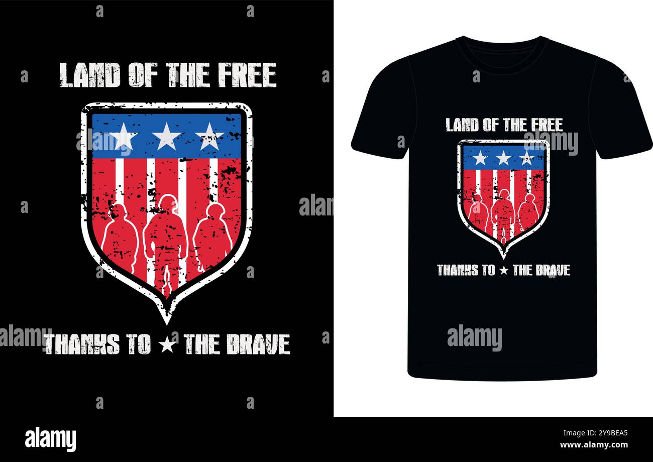 Maglietta tipografica dei veterani americani. Citazione motivazionale con T-shirt text VETERANA. T-shirt di alta qualità pronta per la stampa, T-shirt veterano vettoriale Illustrazione Vettoriale