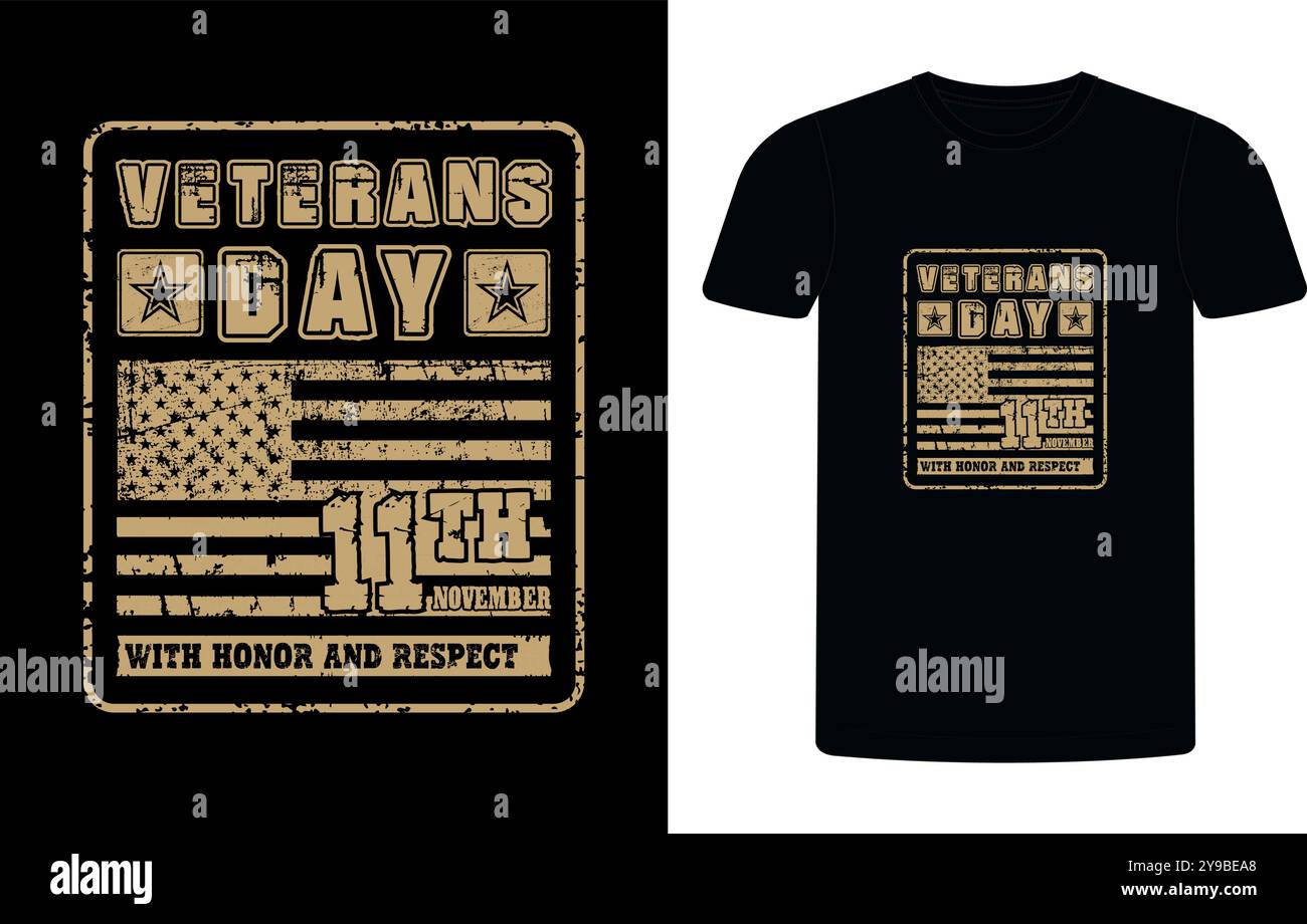 Maglietta tipografica dei veterani americani. Citazione motivazionale con T-shirt text VETERANA. T-shirt di alta qualità pronta per la stampa, T-shirt veterano vettoriale Illustrazione Vettoriale