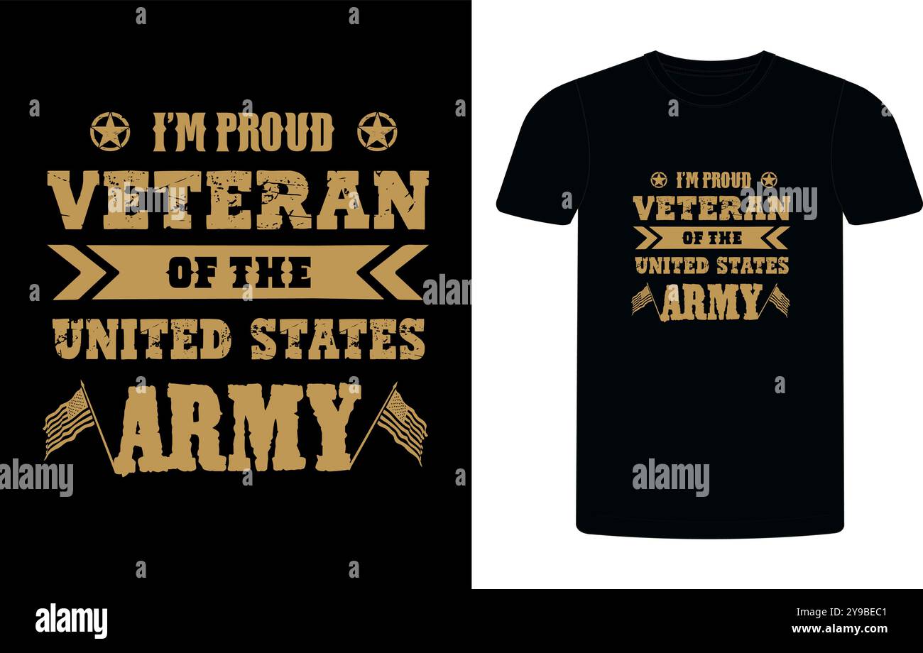 Maglietta tipografica dei veterani americani. Citazione motivazionale con T-shirt text VETERANA. T-shirt di alta qualità pronta per la stampa, T-shirt veterano vettoriale Illustrazione Vettoriale