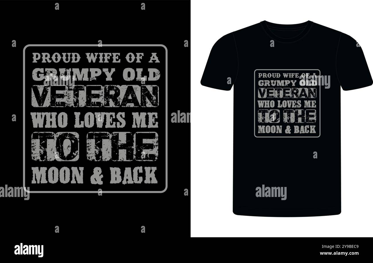 Maglietta tipografica dei veterani americani. Citazione motivazionale con T-shirt text VETERANA. T-shirt di alta qualità pronta per la stampa, T-shirt veterano vettoriale Illustrazione Vettoriale