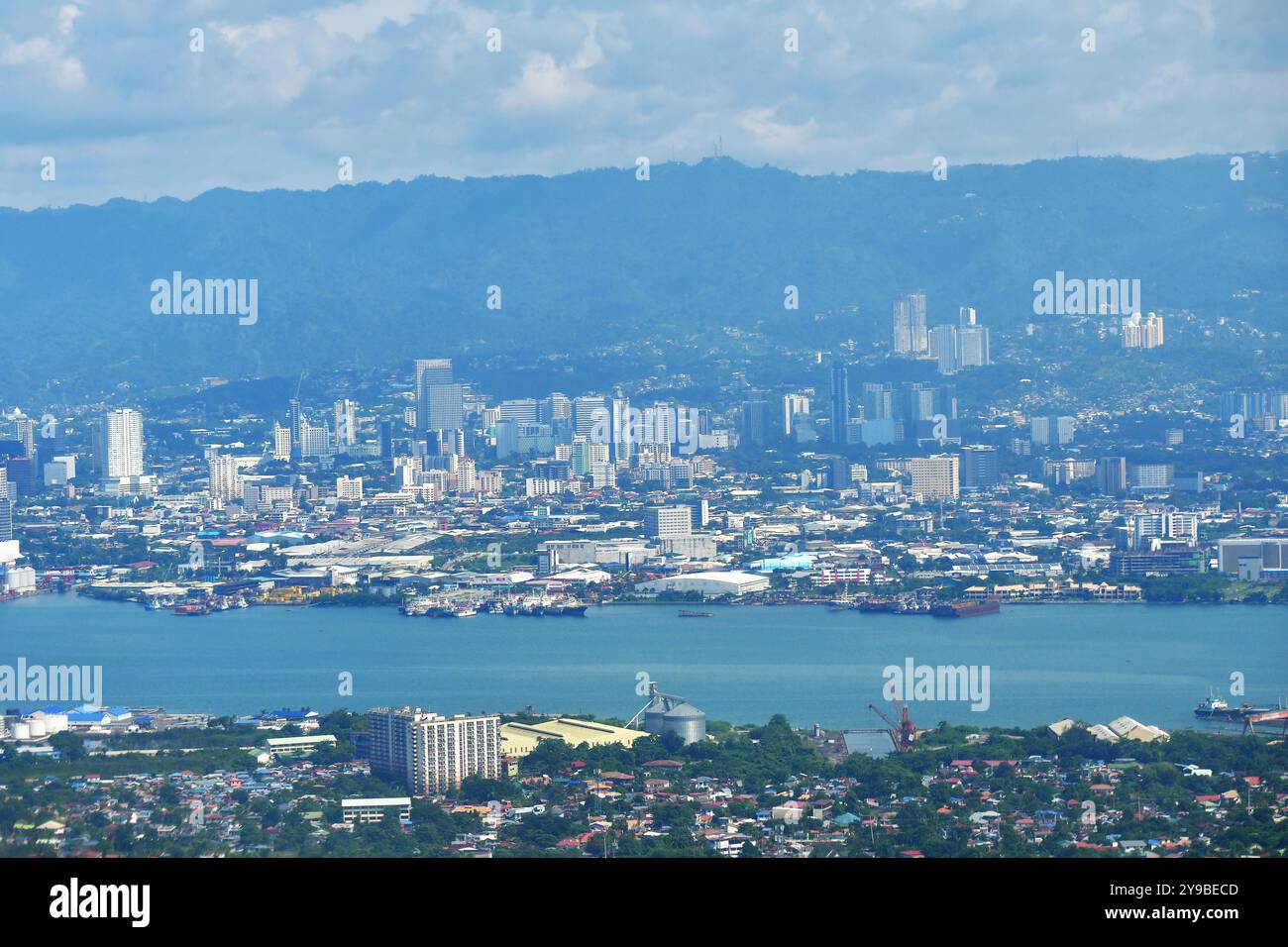 Vista aerea del lungomare di Cebu, Filippine Foto Stock