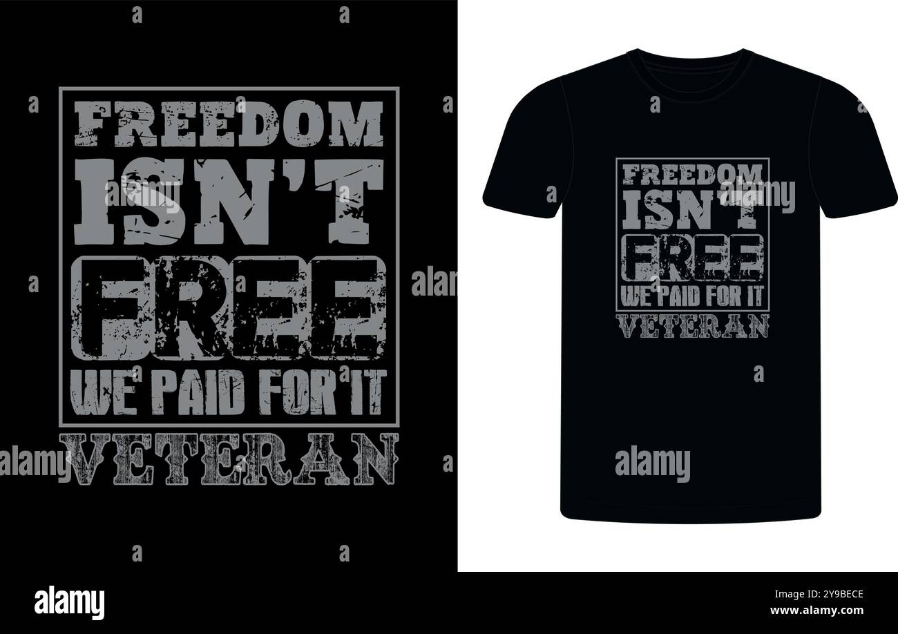 Maglietta tipografica dei veterani americani. Citazione motivazionale con T-shirt text VETERANA. T-shirt di alta qualità pronta per la stampa, T-shirt veterano vettoriale Illustrazione Vettoriale