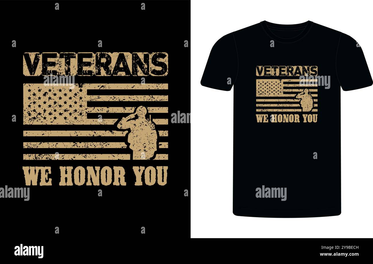 Maglietta tipografica dei veterani americani. Citazione motivazionale con T-shirt text VETERANA. T-shirt di alta qualità pronta per la stampa, T-shirt veterano vettoriale Illustrazione Vettoriale