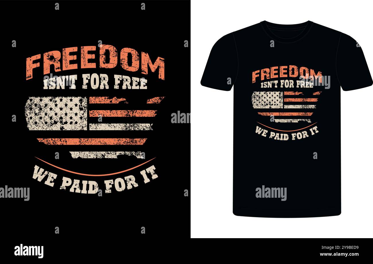 Maglietta tipografica dei veterani americani. Citazione motivazionale con T-shirt text VETERANA. T-shirt di alta qualità pronta per la stampa, T-shirt veterano vettoriale Illustrazione Vettoriale