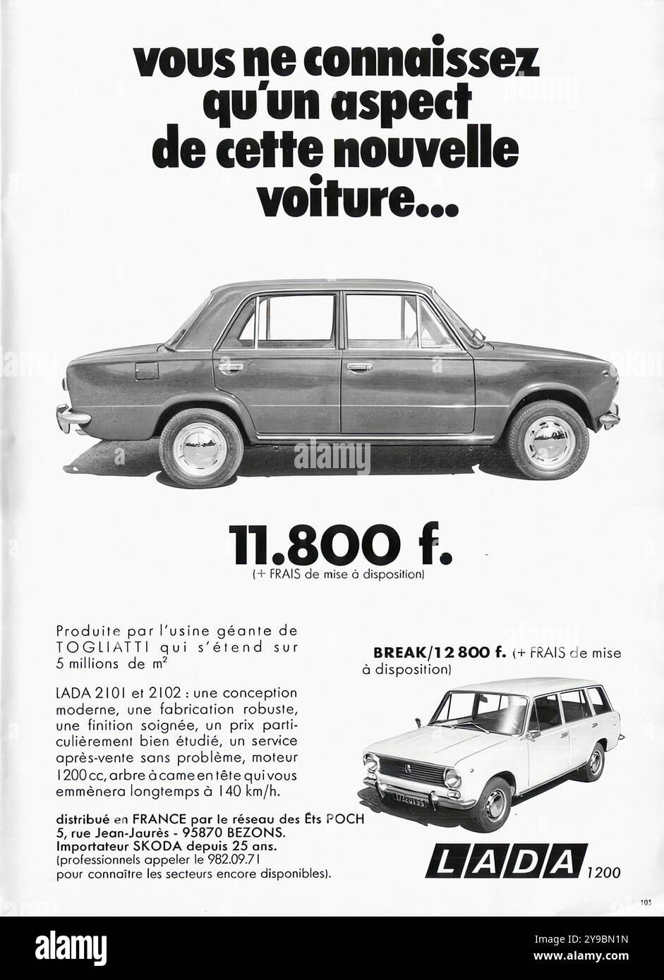 1973 Lada 2101-2102 - pubblicità di auto d'epoca francesi Foto Stock