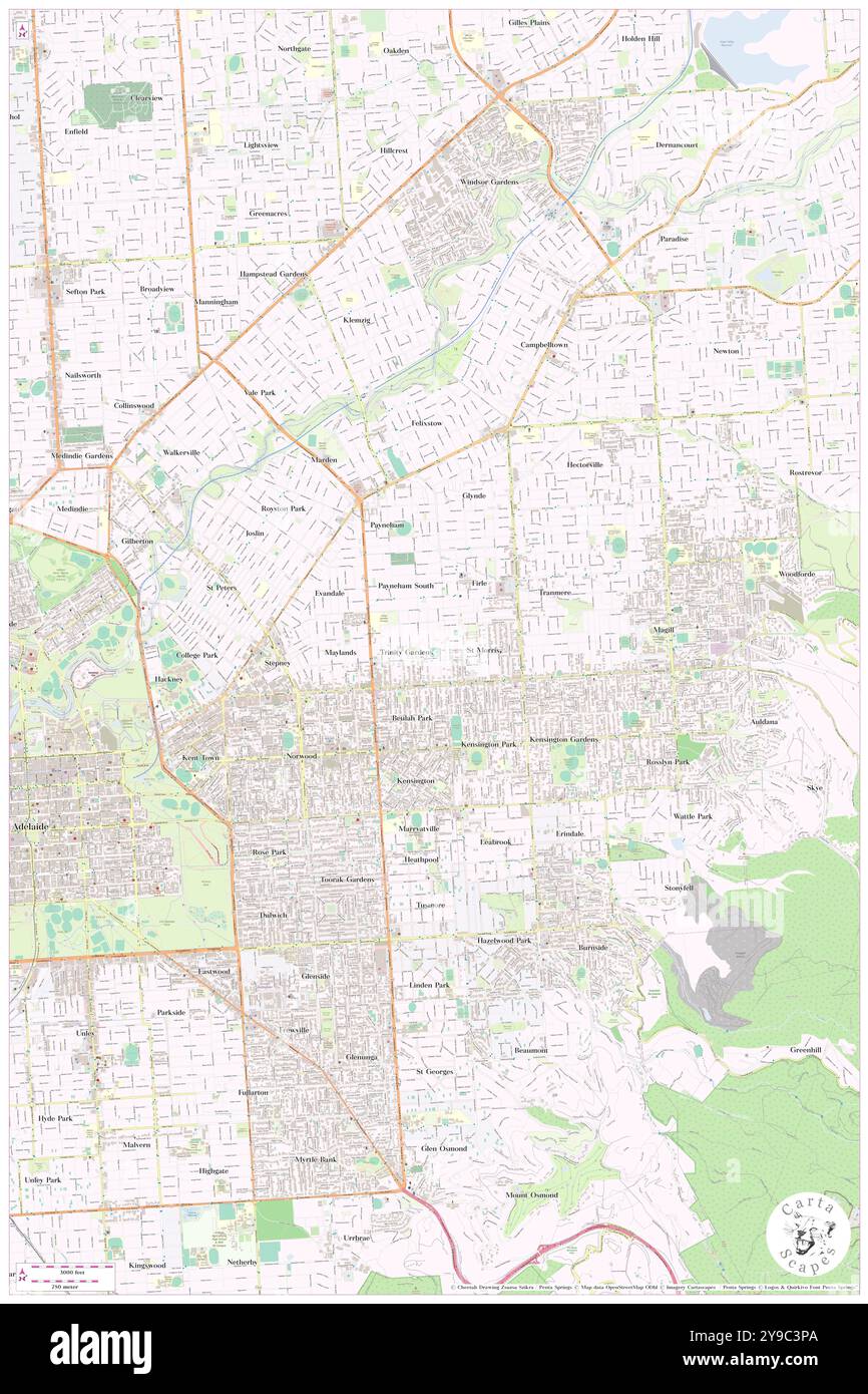 Trinity Gardens Reserve, , AU, Australia, Australia meridionale, s 34 54' 40'', N 138 38' 52'', MAP, Cartascapes Map pubblicata nel 2024. Esplora Cartascapes, una mappa che rivela i diversi paesaggi, culture ed ecosistemi della Terra. Viaggia attraverso il tempo e lo spazio, scoprendo l'interconnessione del passato, del presente e del futuro del nostro pianeta. Foto Stock