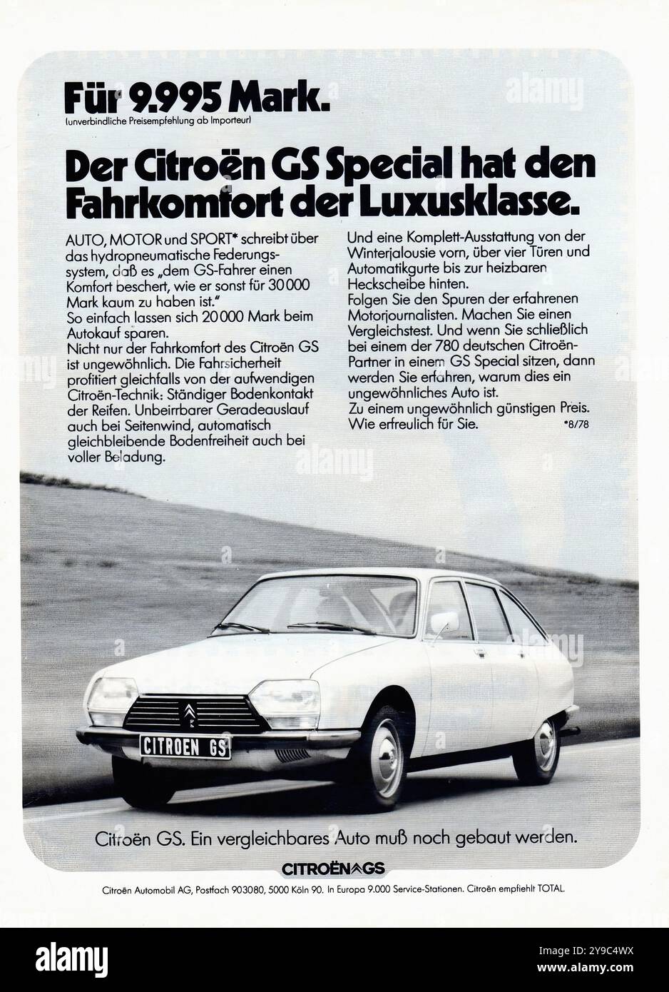 Citroen GS - pubblicità d'auto d'epoca tedesca Foto Stock