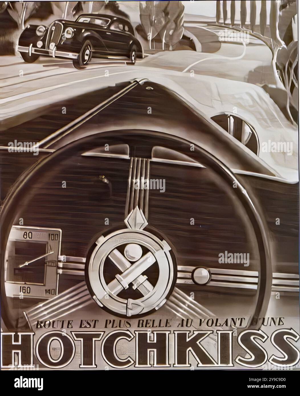 Hotchkiss 686 GS (1948) - pubblicità auto d'epoca Foto Stock