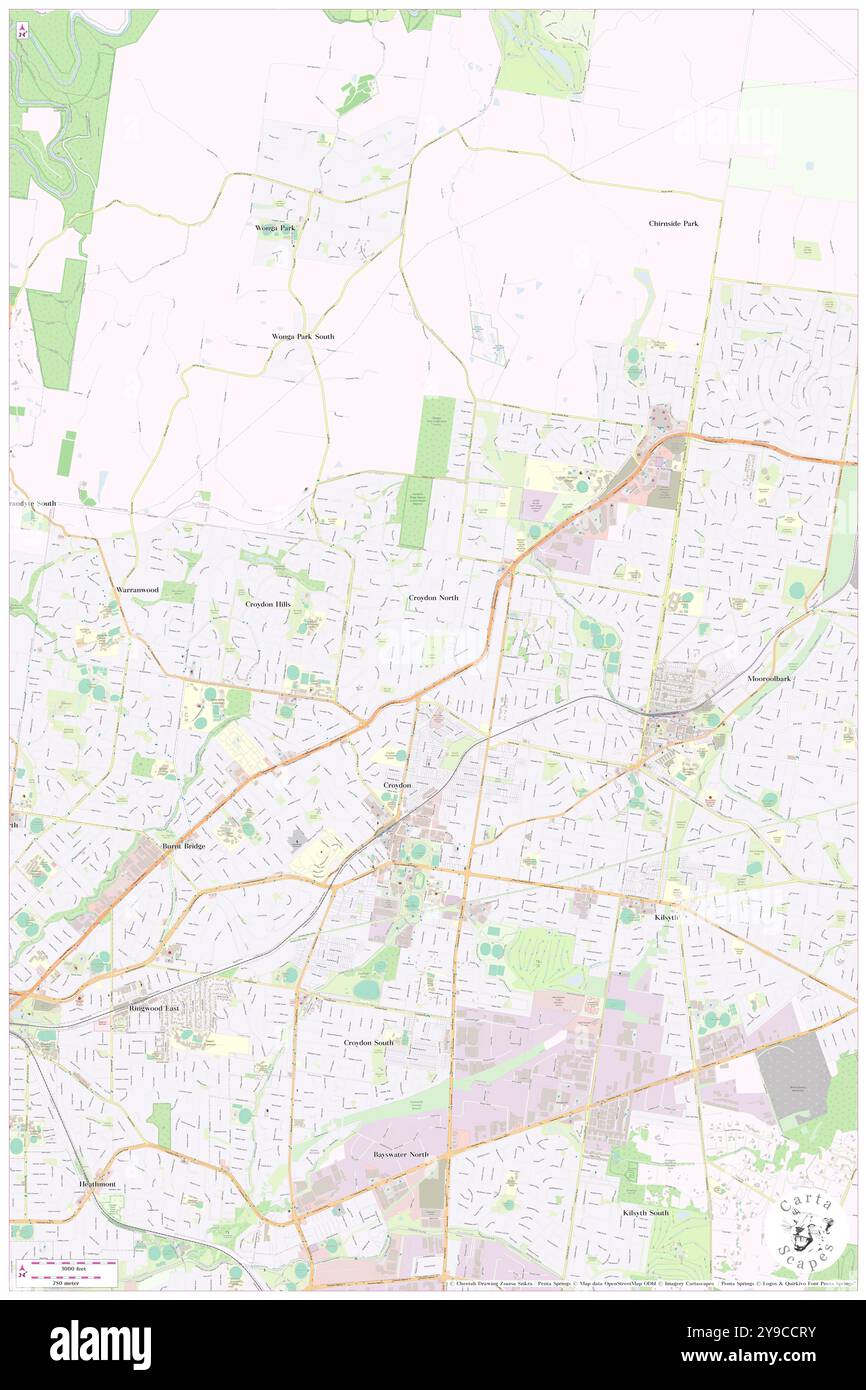 Warrien Reserve, Maroondah, Australia, Victoria, s 37 46' 43'', N 145 17' 8'', MAP, Cartascapes Map pubblicata nel 2024. Esplora Cartascapes, una mappa che rivela i diversi paesaggi, culture ed ecosistemi della Terra. Viaggia attraverso il tempo e lo spazio, scoprendo l'interconnessione del passato, del presente e del futuro del nostro pianeta. Foto Stock