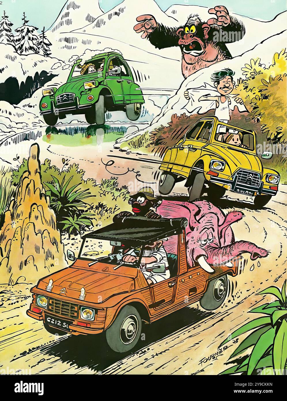 Comics Citroen nel 1979 - pubblicità di auto d'epoca Foto Stock