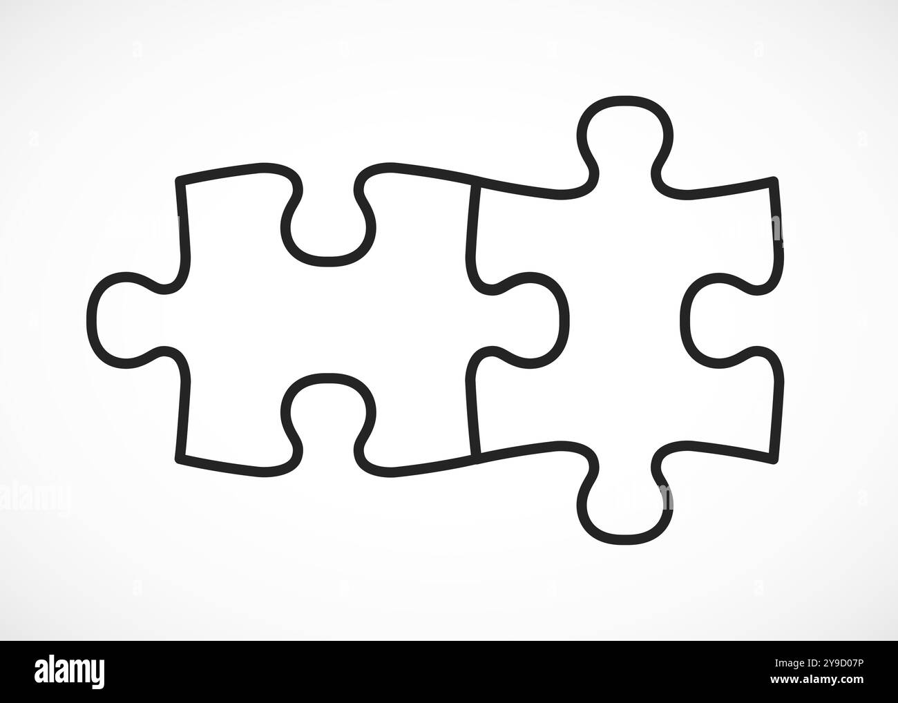 Puzzle piatto a quattro pezzi. Banner servizio di confronto sezione. Illustrazione vettoriale Illustrazione Vettoriale